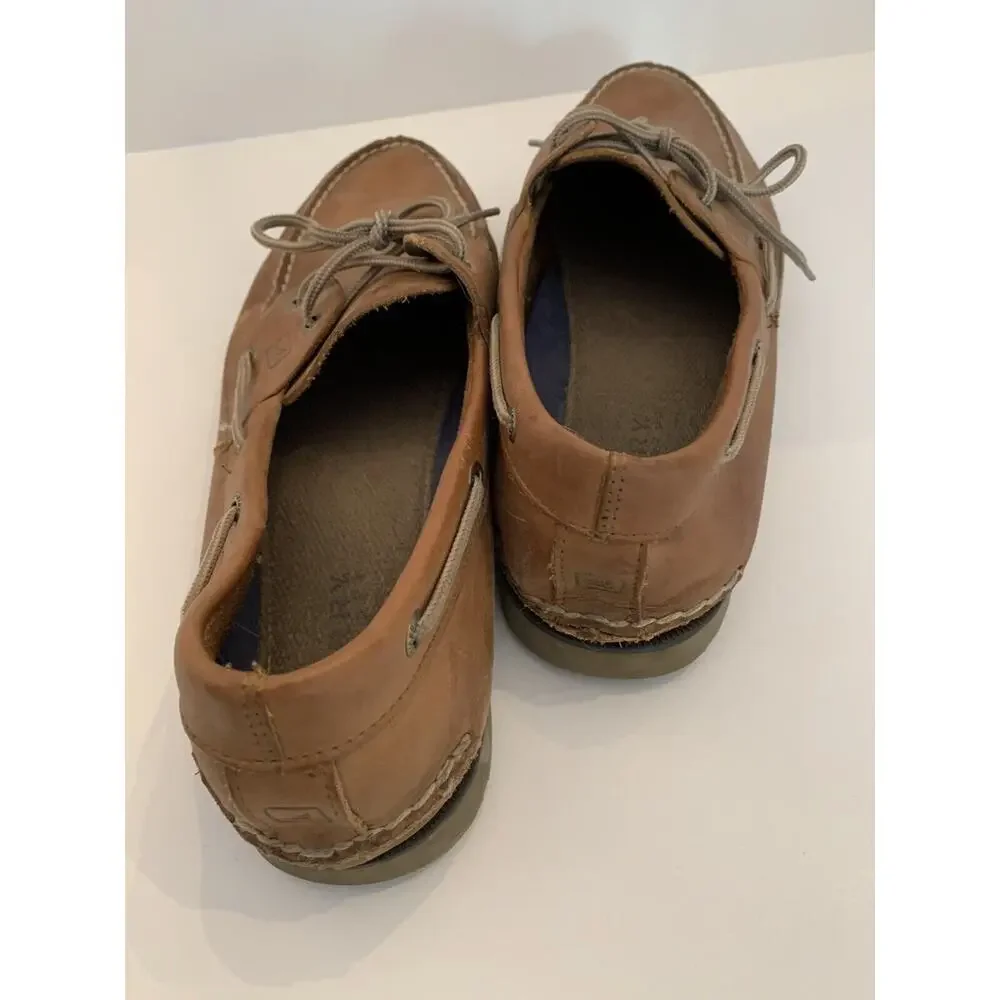 Size 12M Sperry Brown Leather Leeward Boat Shoes Mens 0777894